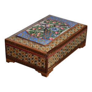 Handcrafted Wooden Jewelry Box with Persian Khatam Design – Parastoo