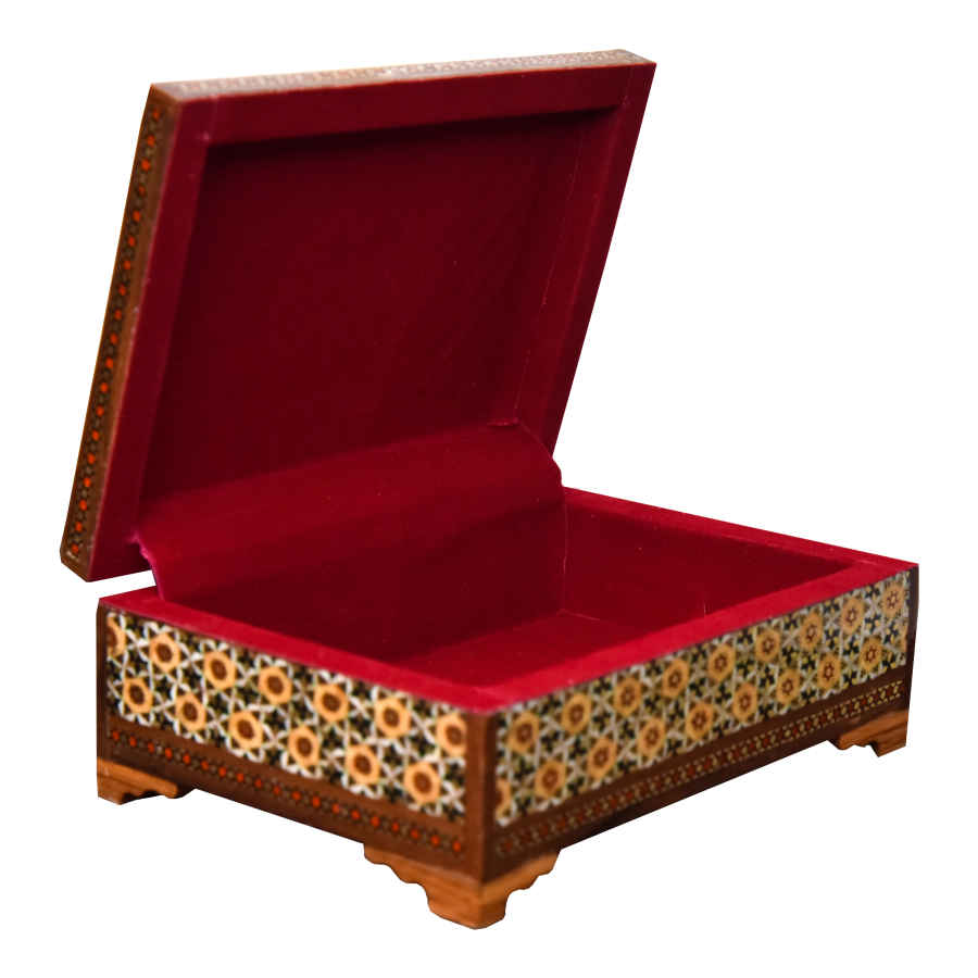 Handcrafted Wooden Jewelry Box with Persian Khatam Design – Parto