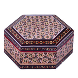 Handcrafted Wooden Jewelry Box with Persian Khatam Design – Setareh
