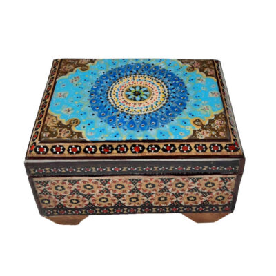 Handcrafted Wooden Jewelry Box with Persian Khatam Design - Soraya