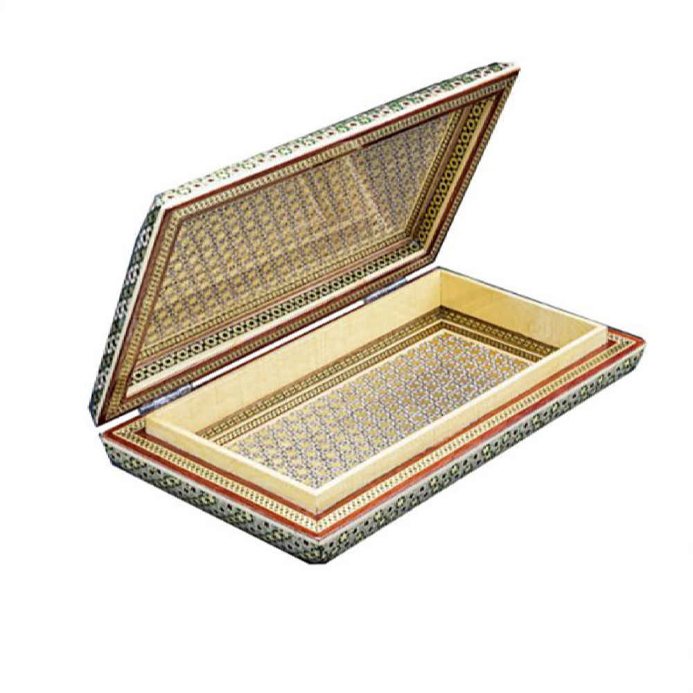 Handcrafted Wooden Jewelry Box with Persian Khatam Design – Zhila
