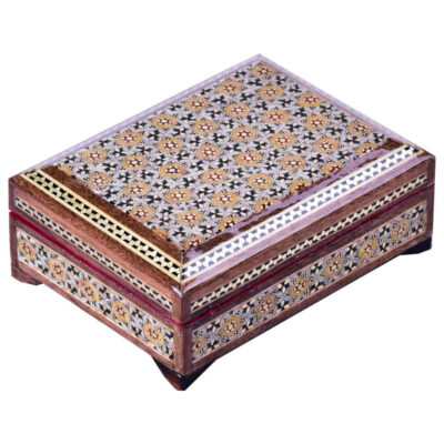 Handcrafted Wooden Jewelry Box with Persian Khatam Design - Atoosa