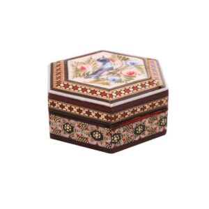 Handcrafted Wooden Jewelry Box with Persian Khatam Design – Azadeh