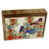 Wooden Business Card Box Inspired by Persian Khatamkari Art Birds