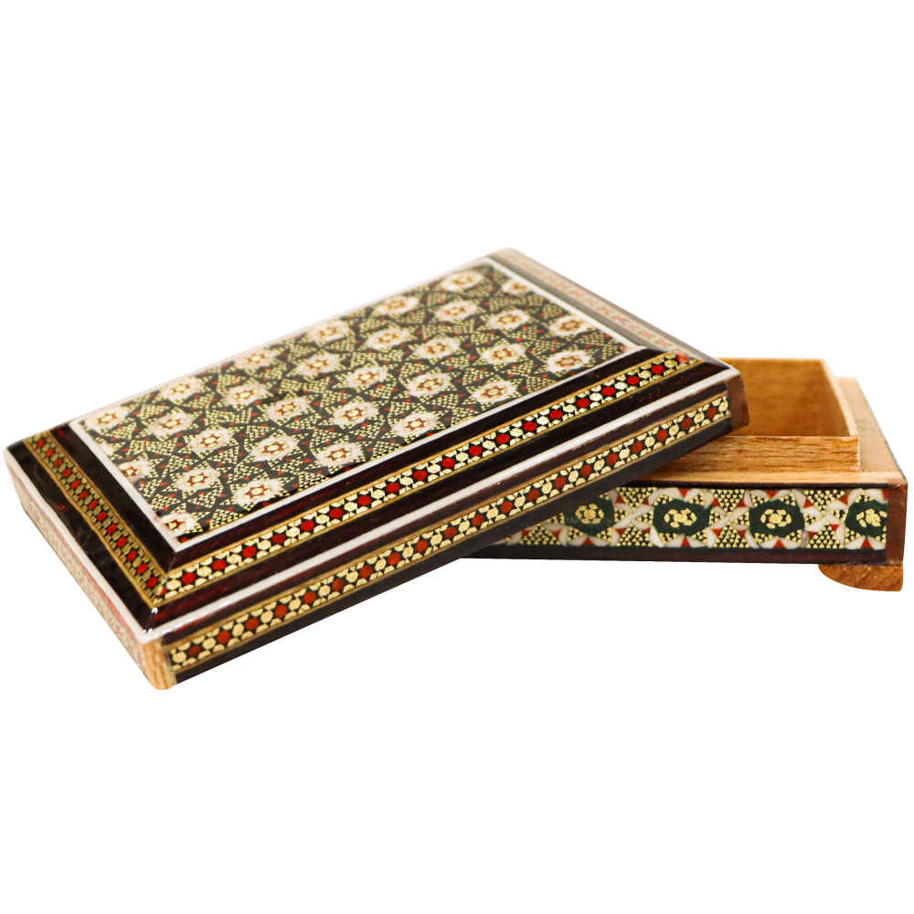 Persian Wooden Playing Card Box – Khatam Enameled Dorra