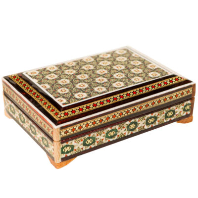 Wooden Business Card Box Inspired by Persian Khatamkari Art Dorra