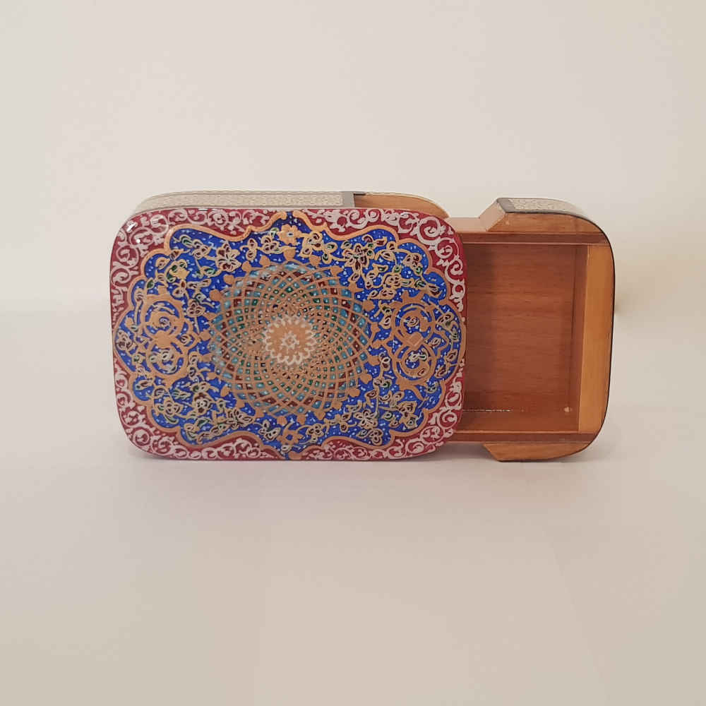 Persian Wooden Playing Card Box – Khatam Enameled Roya