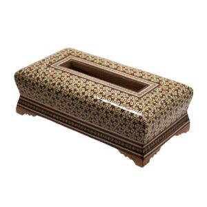 Handcrafted Persian Wooden Tissue Box Cover – Khatamkari Aryan
