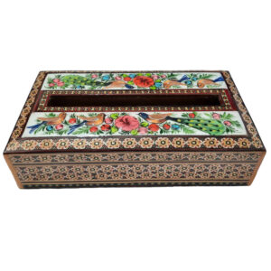 Handcrafted Persian Wooden Tissue Box Cover – Khatamkari Chavosh