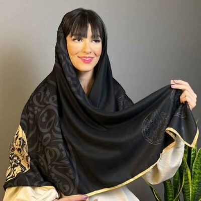 Persian Artistic Print Scarf for Women - Luxe and Vibrant Jaam Design
