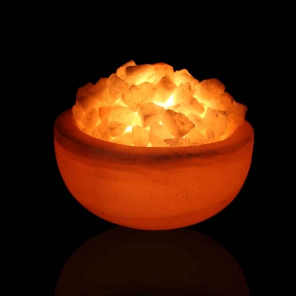 Persian Bowl Salt Lamp – Laya Model with Natural Salt Chunks