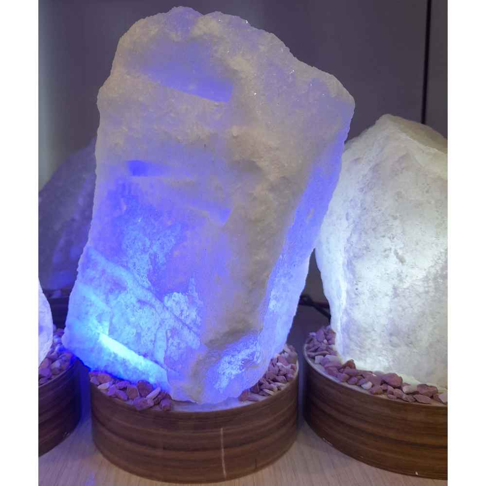 Persian Glow Salt Lamp – Handcrafted with Wooden Base (Almas Model)