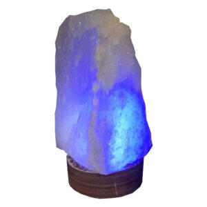 Persian Glow Salt Lamp – Handcrafted with Wooden Base (Almas Model)