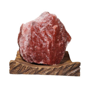 Persian Glow Salt Lamp – Handcrafted with Wooden Base (Azarakhsh Model)