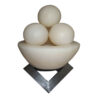 Persian Bowl Salt Lamp - Light Model with Round Salt Chunks & Wooden Base