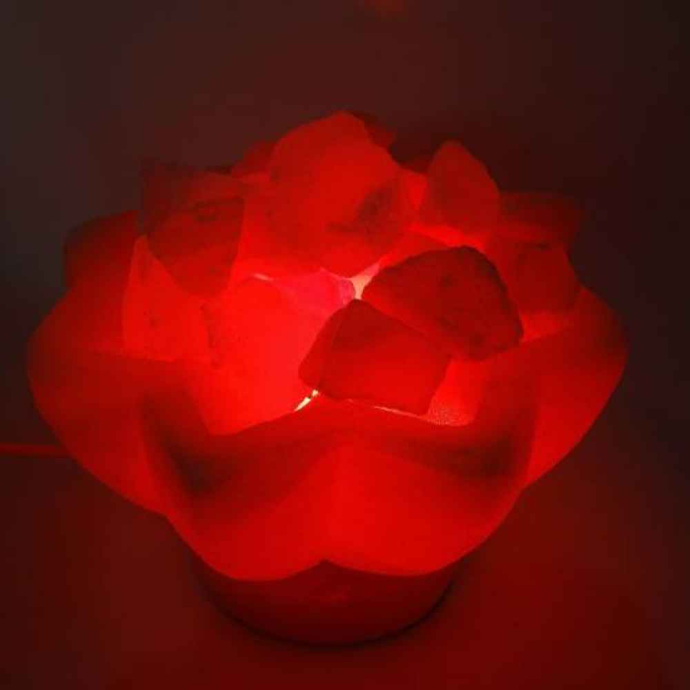 Persian Bowl Salt Lamp – Star Model with Wooden Base & Salt Chunks