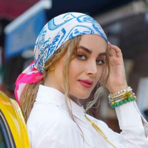 Persian Silk Mini Scarf for Women – Artistic Luxe & Vibrant Pattern Sepid