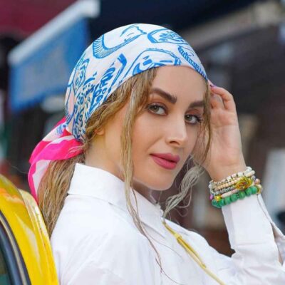 Persian Silk Mini Scarf for Women - Artistic Luxe & Vibrant Pattern Sepid