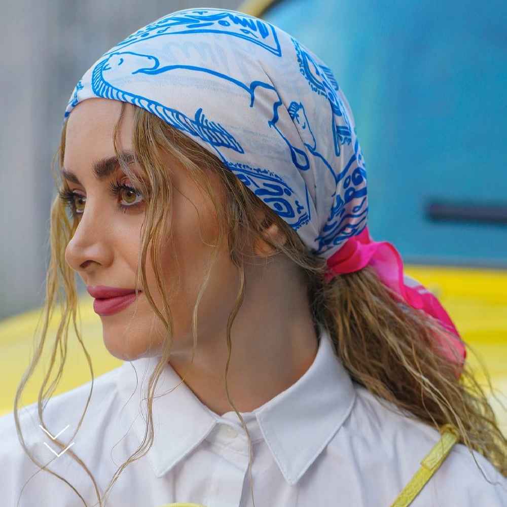 Persian Silk Mini Scarf for Women – Artistic Luxe & Vibrant Pattern Sepid