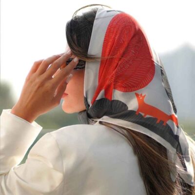 Silk Mini Scarf for Women - Artistic Luxe & Vibrant Design Zaghak