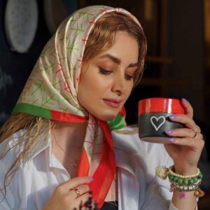 Silk Mini Scarf for Women – Artistic Luxe & Vibrant Design Paeezan