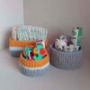 Set of 3 Crochet Storage Baskets Yarn Model Roya