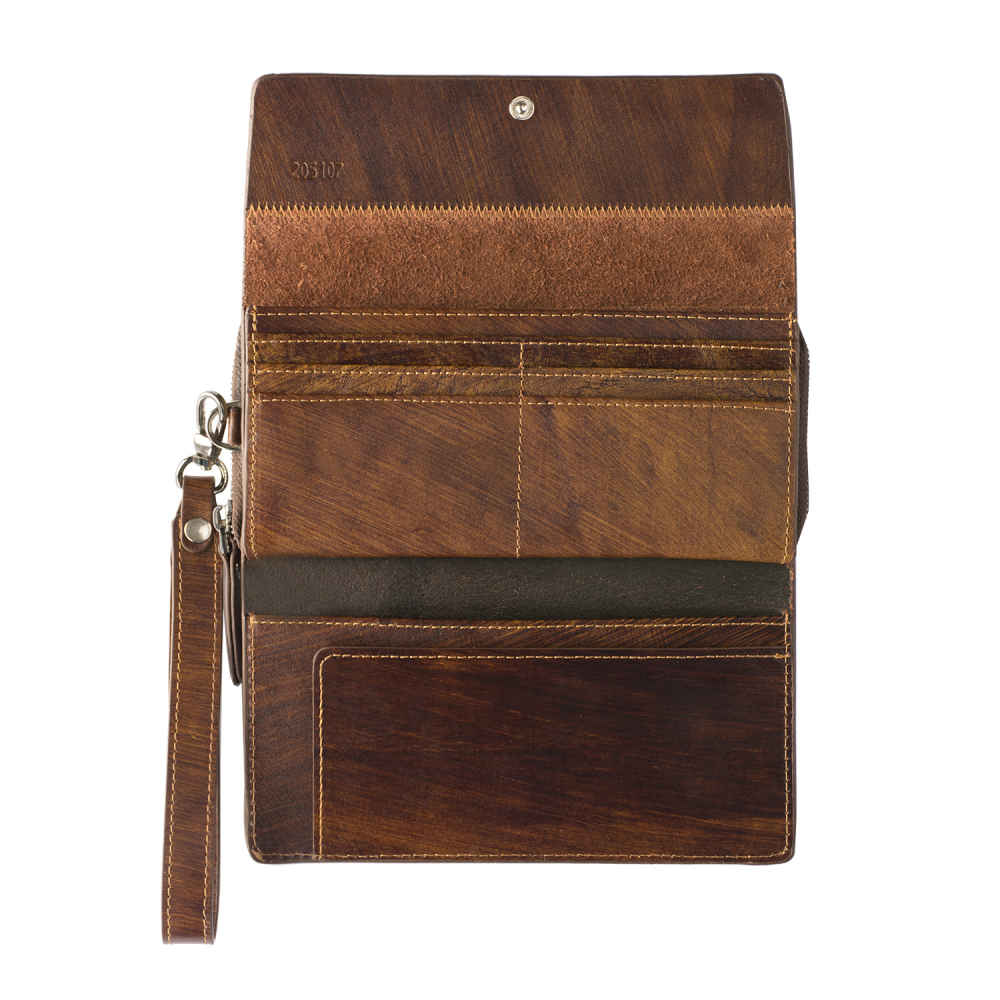 Persian Leather Long Wallet for Women with Sher Design