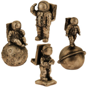 Set of 4 Decorative Astronaut Figurines – Space Adventure Sculptures