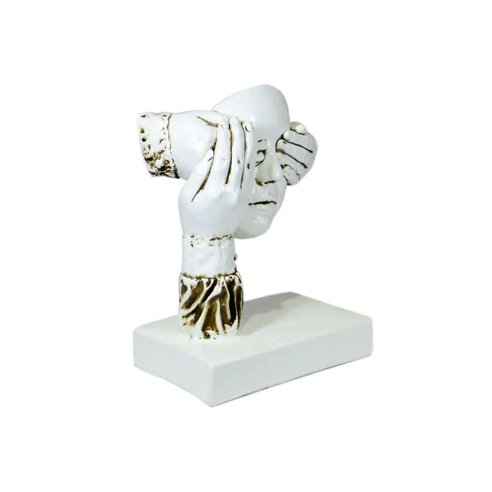 Realistic Closed Eyes Figurine – Contemporary Art Statue