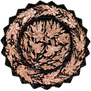 Persian Decorative Copper Engraved Wall Plate Floral