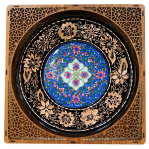 Persian Decorative Copper Engraved Wall Plate Honar Floral