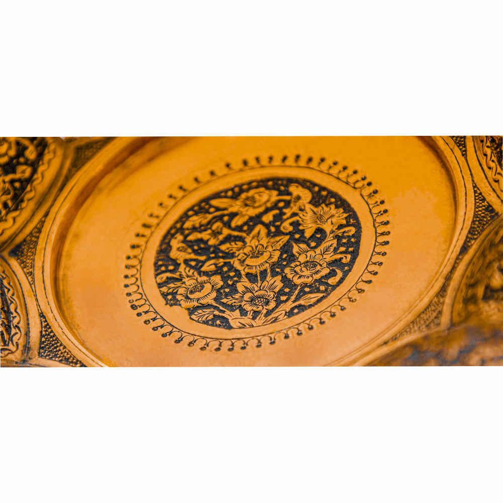 Persian Decorative Copper Engraved Wall Plate Rima