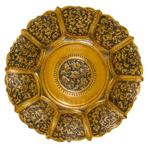 Persian Decorative Copper Engraved Wall Plate Rima