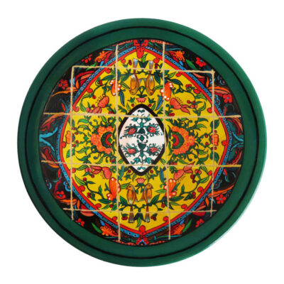 Hand-Painted Persian Pottery Decorative Display Plate, Traditional Persian Tile Design