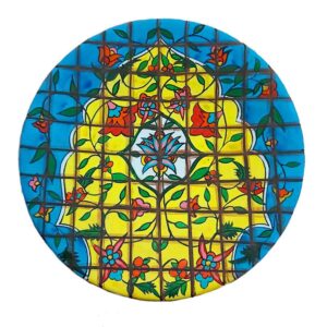 Decorative Pottery Wall Plate Hand-Painted Persian Turquoise