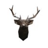 Decorative Geometric Silver Deer Cubism Figurine - Modern Art Piece