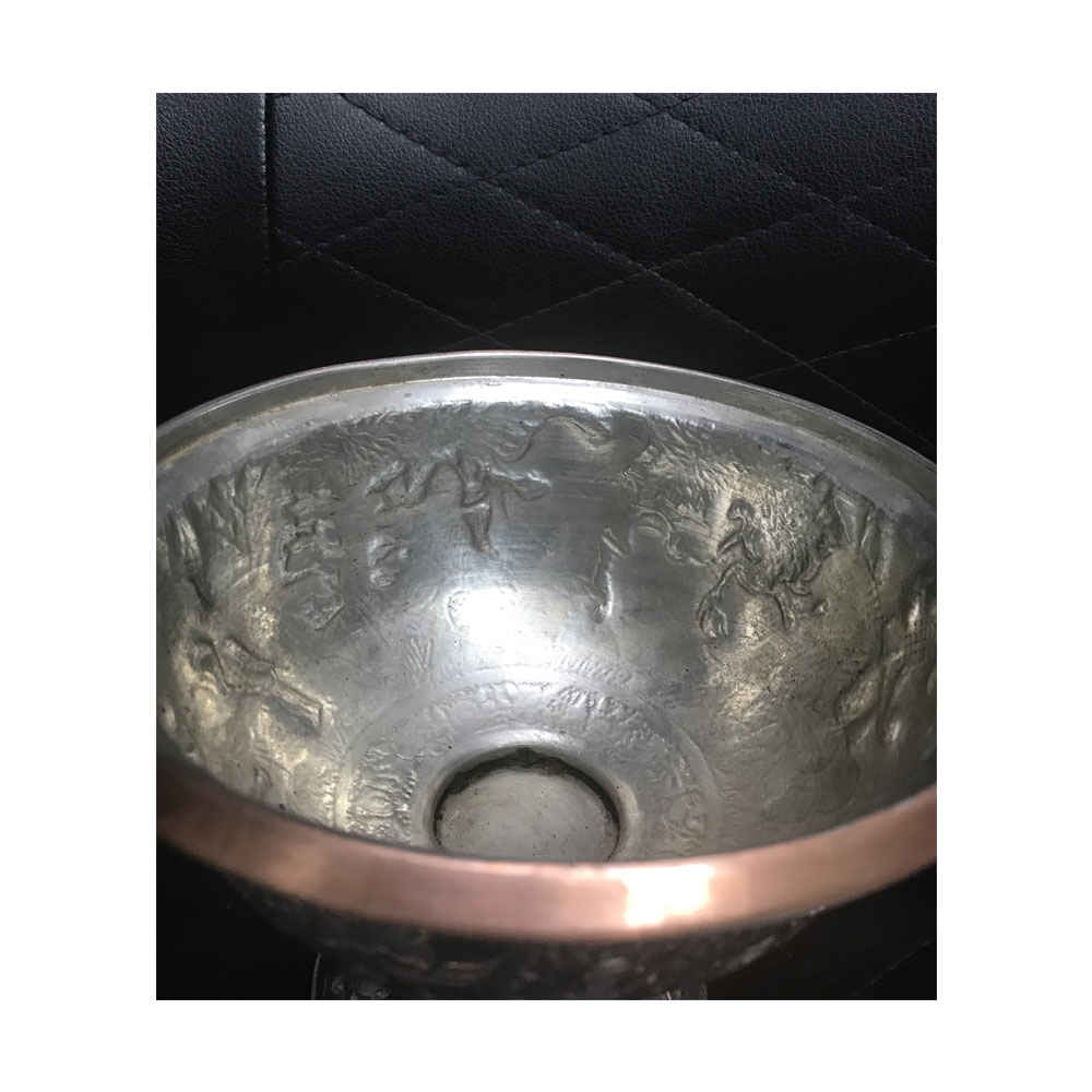 Handcrafted Persian Engraved Copper Sugar Bowl Ahoo