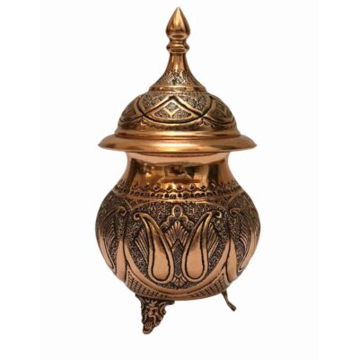 Handcrafted Persian Engraved Copper Sugar Bowl Atash