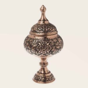 Handcrafted Persian Engraved Copper Sugar Bowl Raha