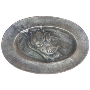 Decorative Copper Tray Hand-Engraved with Persian Artisanal Barjasteh