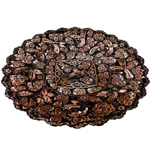 Decorative Copper Tray Hand-Engraved with Persian Artisanal Diamond