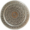 Decorative Copper Tray Hand-Engraved with Persian Artisanal Khorshidi