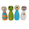 Handmade Wooden Peg Dolls - Outer Space Astronaut Explorer Set