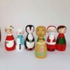 Handmade Wooden Peg Dolls - Christmas Nativity & Holiday Set 02