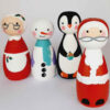 Handmade Wooden Peg Dolls - Festive Christmas Holiday Characters