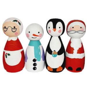 Handmade Wooden Peg Dolls – Festive Christmas Holiday Characters