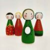 Handmade Wooden Peg Dolls - Ladybug Nature-Themed Characters