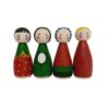 Handmade Wooden Peg Dolls - Ladybug Nature-Themed Characters