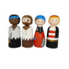 Handmade Wooden Peg Dolls - Pirate Adventure Sea Voyagers