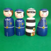 Handmade Wooden Peg Dolls - Police and Thief Adventure Set